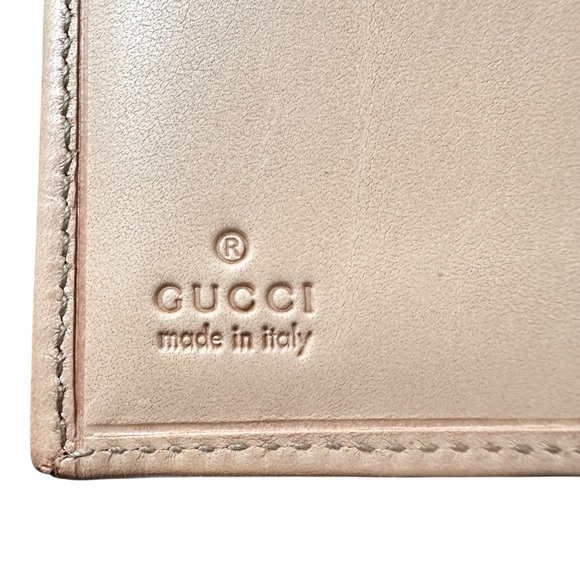 Gucci Floral Pink White & Tan Canvas & Leather Compact Bifold Wallet - Picture 8 of 13